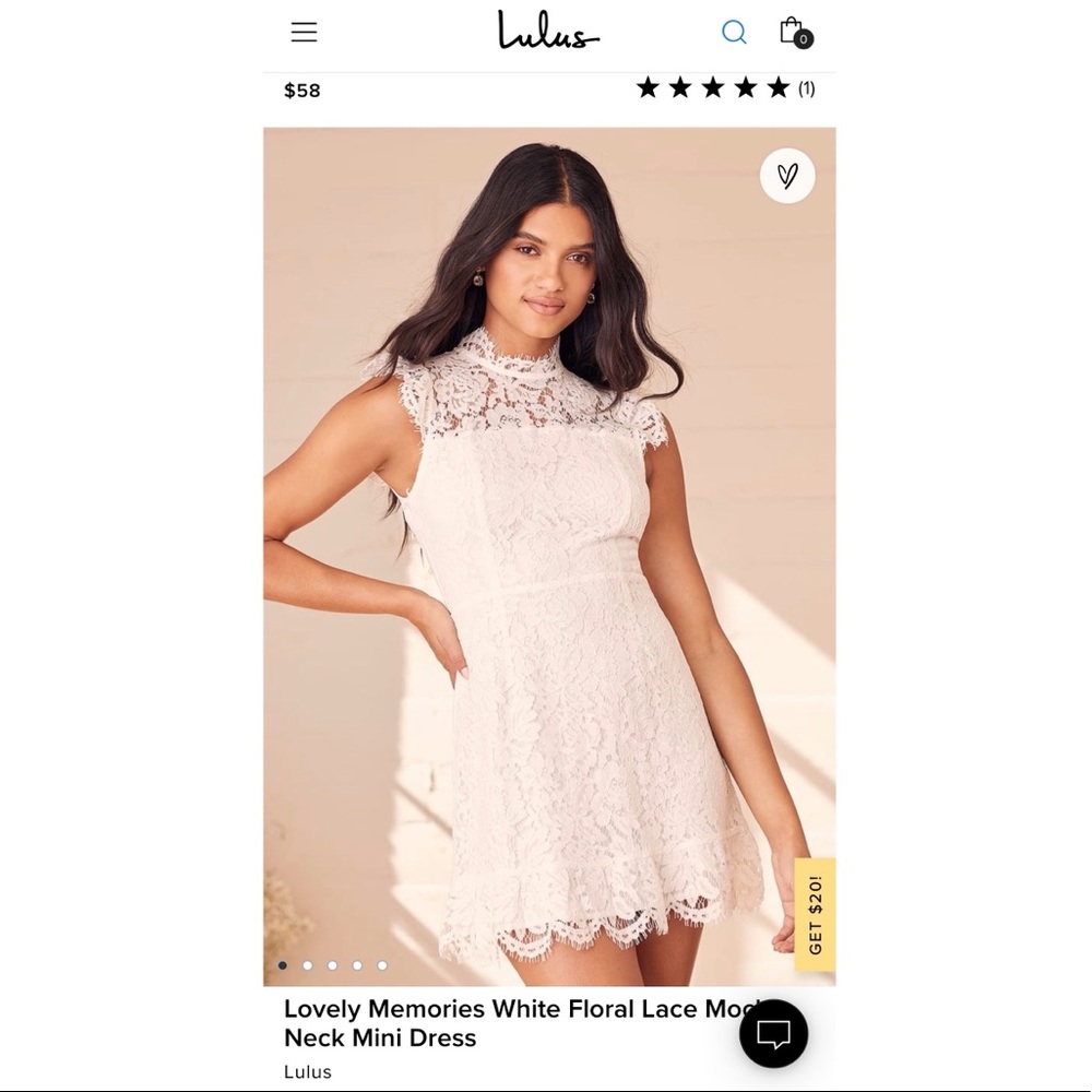 Lulu’s Floral White Lace Mini Dress
